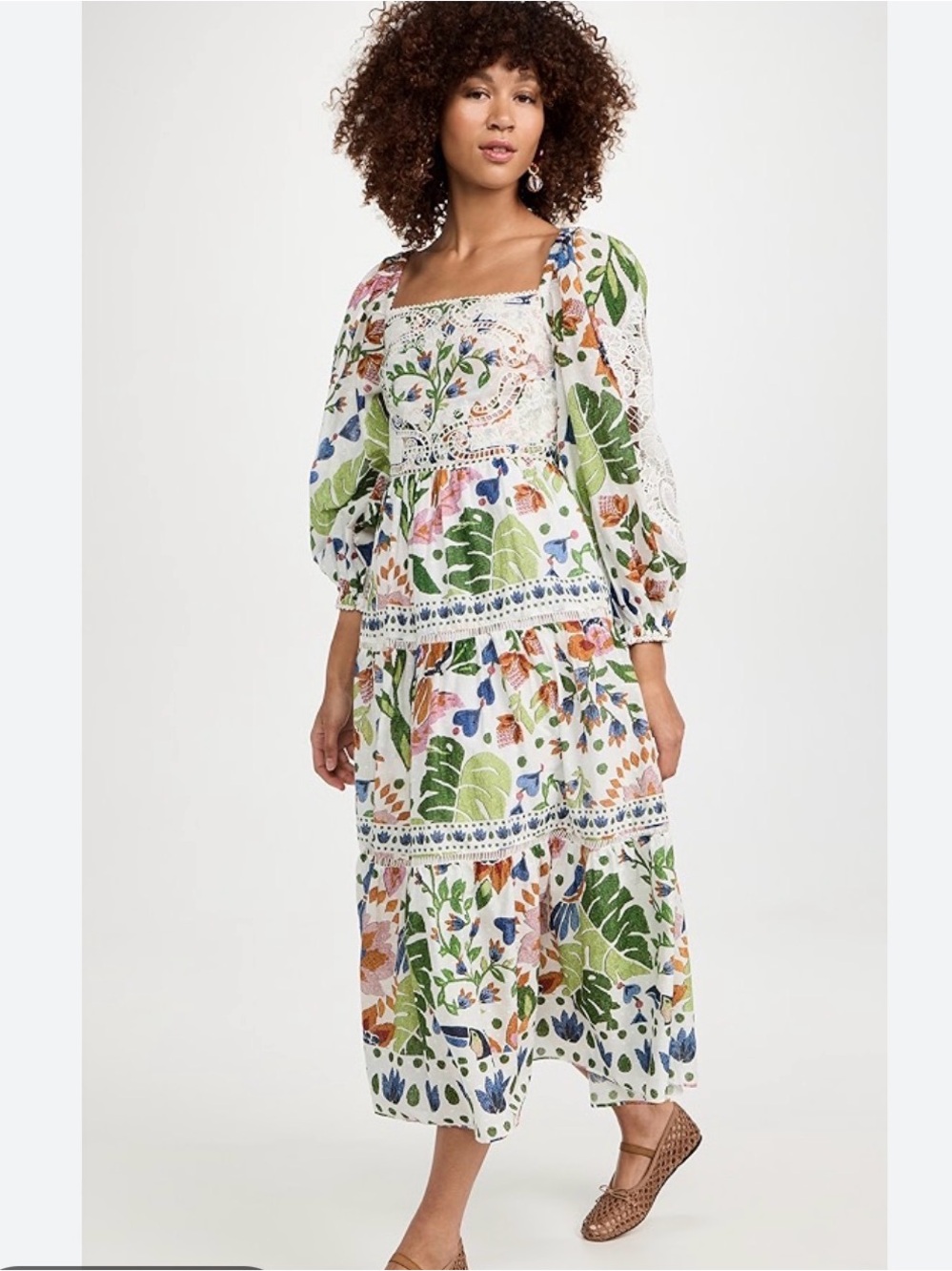 FARM RIO XL Summer Garden Midi Dress